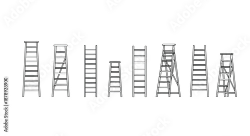 Various types of ladders
