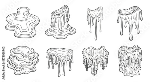 Abstract dripping shapes