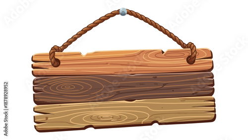 Rustic wooden sign with rope for hanging