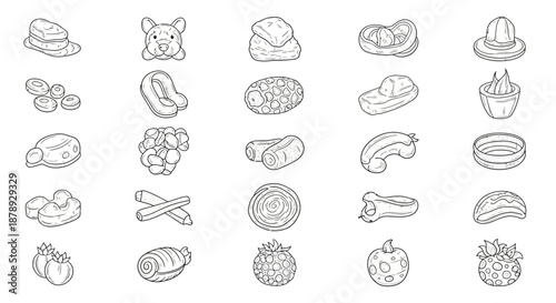 Assorted food illustrations