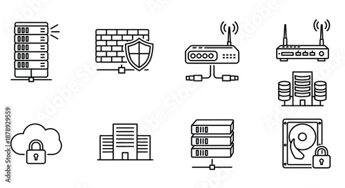 Network security and data management icons