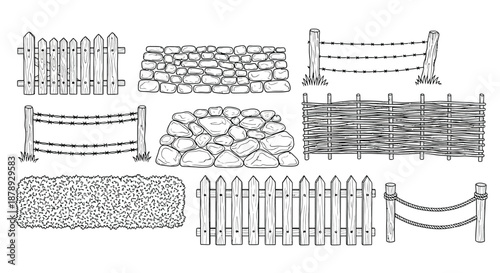 Εκτύπωση καμβά Various types of fences and barriers