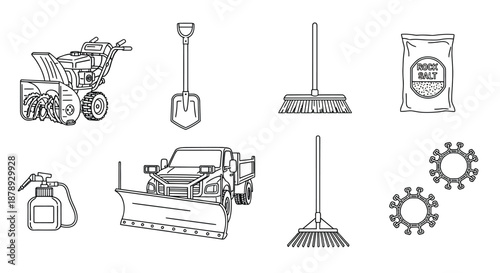 Winter snow removal tools and equipment