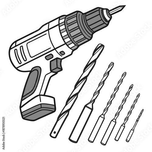 Electric drill with drill bits