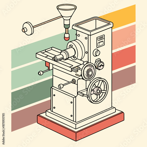 Illustrated coffee grinder machine
