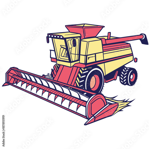 Illustrated combine harvester