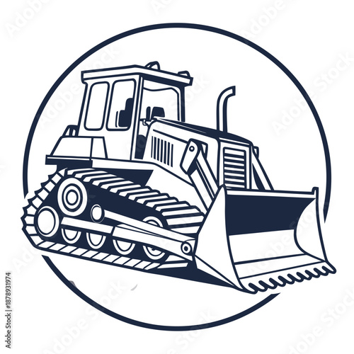 Construction bulldozer illustration