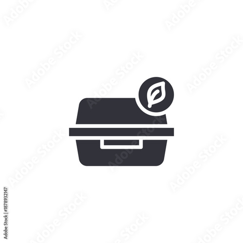 Eco-friendly food container icon symbolizing sustainable packaging and environmentally conscious takeaway service.
