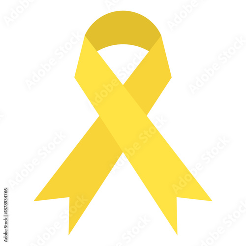 Bright Yellow Awareness Ribbon Symbol of Support and Health