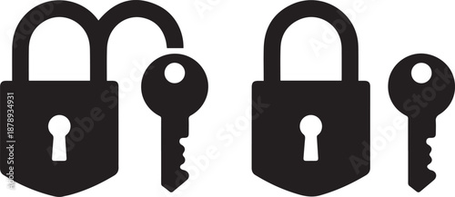 Symbolic representation of locks and keys, symbolizing security and access