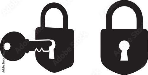 Key and padlock icons symbolizing security and access