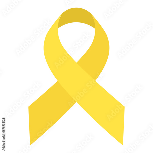 Yellow Awareness Ribbon Symbol of Support and Hope