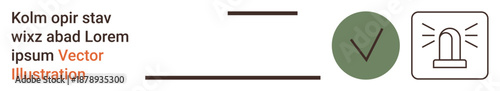 Approval, notifications, reminders, validation, alerts, user interaction. Green checkmark and alarm icon side by side. Approval and notifications concept