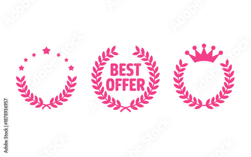 Pink Laurel Wreath Designs