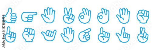 Cartoon hands showing different numbers and gestures