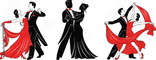 dance, couple, ballroom, tango, romance, love, elegant, passion, movement, silhouette, illustration, art, design, graphic, fashion, dress, partner, performance, classic, beauty