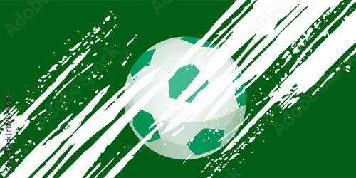 Soccer Vector illustration. Background and template of football game, Football banner, Sport layout design