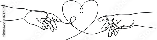hands, heart, love, lineart, minimal, outline, sketch, drawing, connection, touch, romance, couple, relationship, affection, bond, unity, harmony, tenderness, emotion, symbol