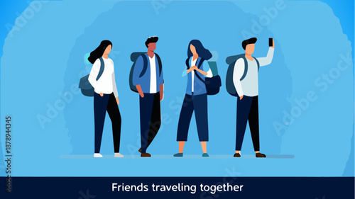 Friends on adventure together exploring new destinations