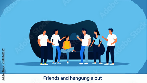 Friends hanging out and socializing together