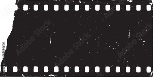 Grunge torn vintage film strip texture vector