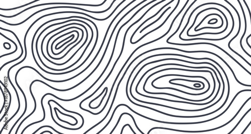 Hand drawn abstract topographic map pattern background with contour lines. Minimalist nature landscape design for posters, covers, adventure, hiking, modern layouts, and outdoor concepts. Vector