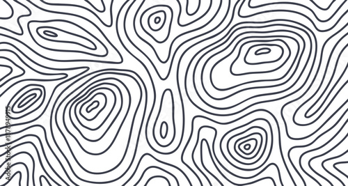 Abstract linear Wooden wavy background. Tree fiber, wood texture. Dense lines. Abstract topographic backdrop. Vector contour illustration