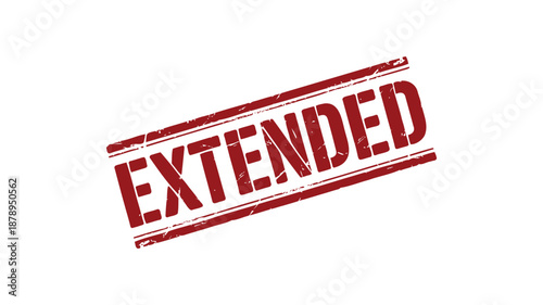 Red Rubber Stamp With Extended Text In Bold Capital Letters