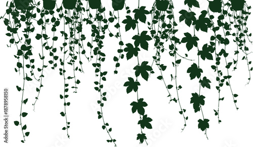 Floral tub decor with hanging green leaves and vines