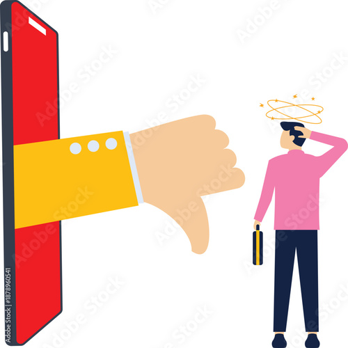 customer give a feedback thumb down for user experience product

