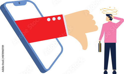 customer give a feedback thumb down for user experience product

