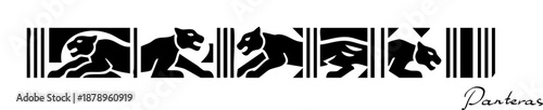 Snow leopard panther lion predator similar to QR code, barcode