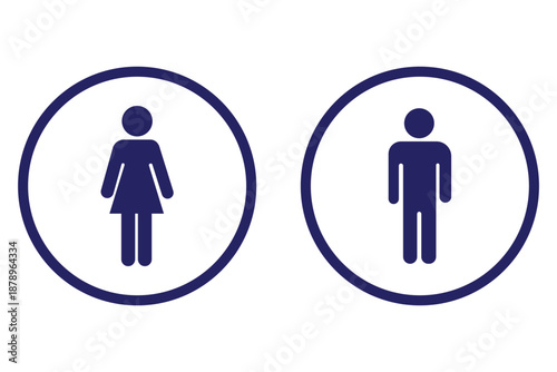 Male And Female Restroom Toilet Symbols Silhouette Icon Set Public Bathroom Sign Vector Illustration Isolated On White Background