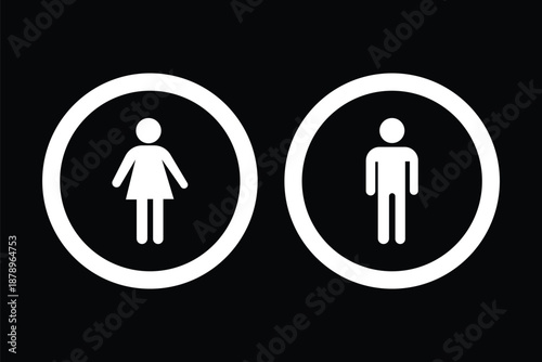 man and woman icon flat vector stock illustration