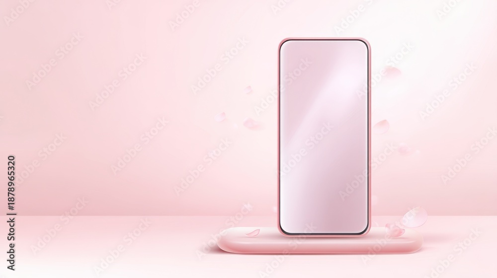 custom made wallpaper toronto digitalPink phone is on a pink stand. Valentine's day.