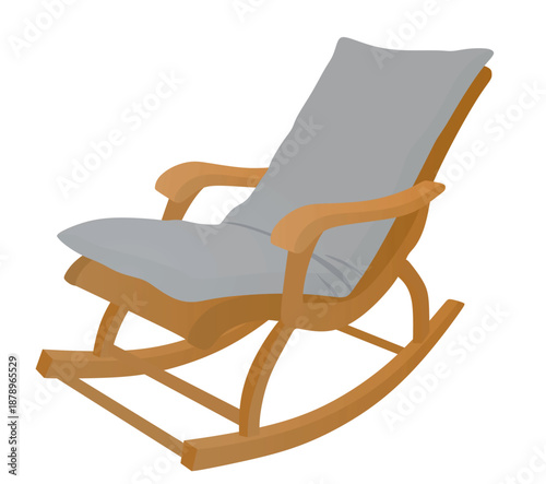 Wooden rocking chair. vector illustration