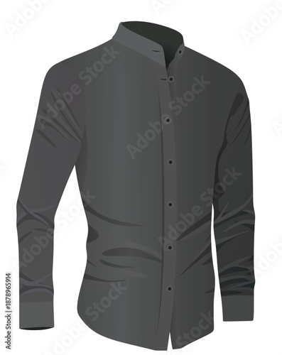 Stand up collar shirt. vector