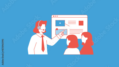 Woman presenting to colleagues in meeting room.