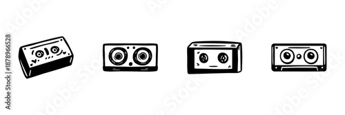 Bluetooth Speaker Icons In Hand Drawn Style Set. Portable Audio Devices, Music Playback, Wireless Sound Doodle Sketch Collection. Home Entertainment Gadgets. Isolated Vector Illustration