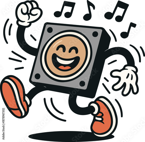 A funny dancing speaker transparent