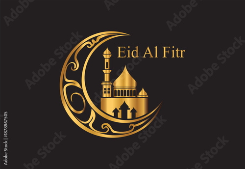 Happy Eid Al Fitr illustration  to celebrate eid al fitr