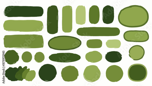 Vector Pattern Abstract Organic Shapes in Green Modern Style for Nature Themed Design