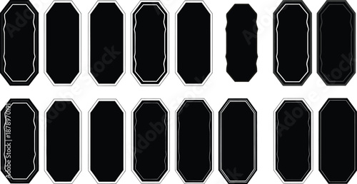 A silhouette of multiple black coffin shapes arranged in two rows on a white background silhouette