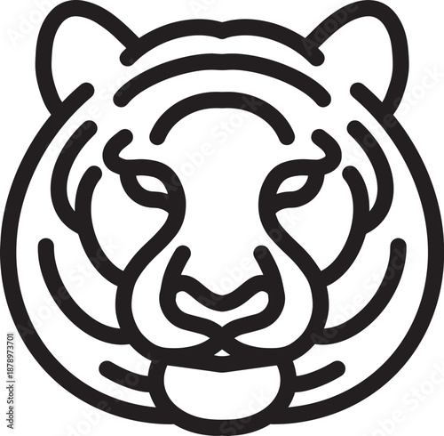 Tiger head lettering vector illustration