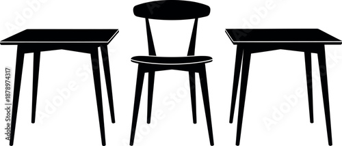 Three modern side tables