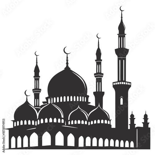 Silhouette of a mosque