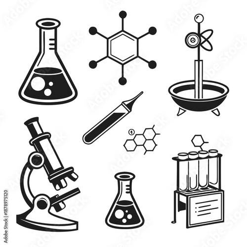 Science laboratory icons