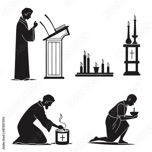 Religious ceremony illustrations