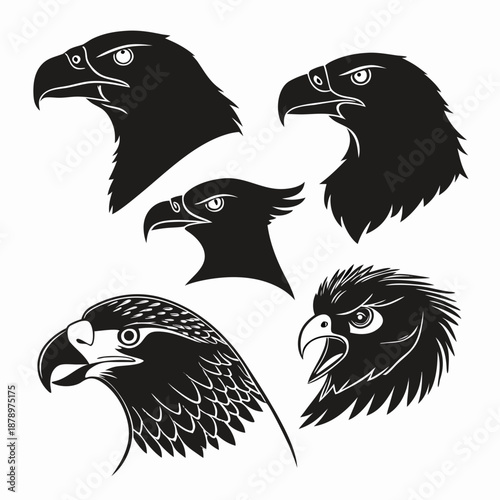 Collection of eagle heads