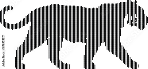 Abstract black and white vertical lines forming a dynamic and flowing pattern with varying densities and gaps